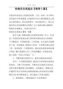 收银员自我鉴定【推荐5篇】