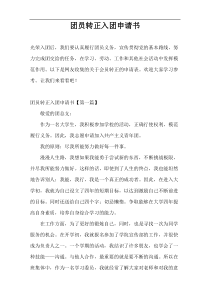 团员转正入团申请书