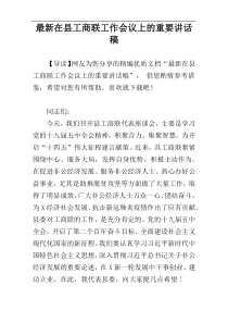 最新在县工商联工作会议上的重要讲话稿