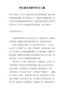 学生家乡的春节作文5篇
