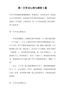 第一天军训心得与感悟5篇