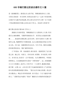 600字湘行散记的读后感作文5篇