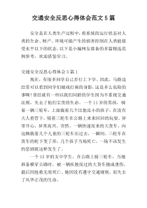 交通安全反思心得体会范文5篇