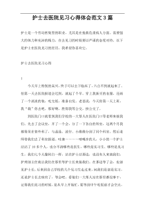 护士去医院见习心得体会范文3篇