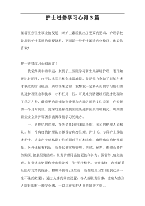 护士进修学习心得3篇