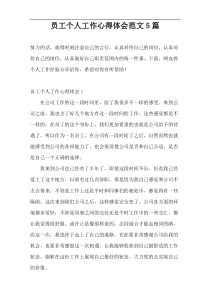 员工个人工作心得体会范文5篇