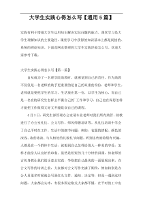 大学生实践心得怎么写【通用5篇】