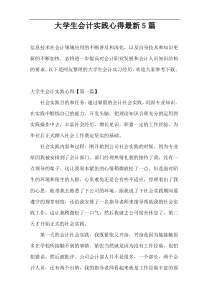 大学生会计实践心得最新5篇