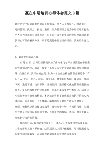 赢在中层培训心得体会范文3篇