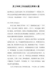 员工年终工作总结范文样例5篇