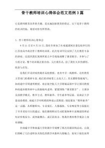 骨干教师培训心得体会范文范例3篇