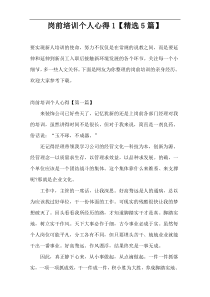 岗前培训个人心得1【精选5篇】