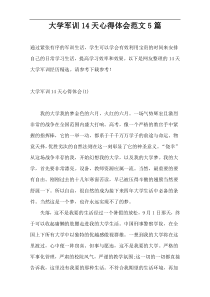 大学军训14天心得体会范文5篇