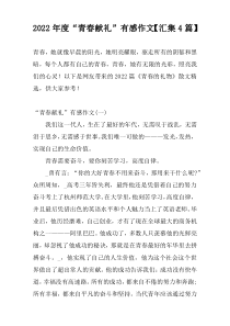 2022年度“青春献礼”有感作文【汇集4篇】