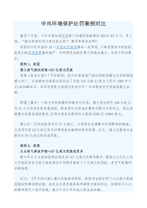 中外环境保护处罚案例对比