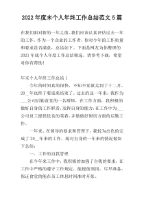 2022年度末个人年终工作总结范文5篇
