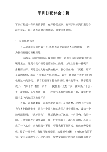 军训打靶体会3篇