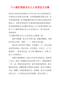 个人维护国家安全人人有责征文合集