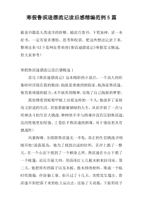 寒假鲁滨逊漂流记读后感精编范例5篇