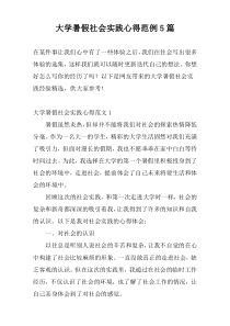 大学暑假社会实践心得范例5篇
