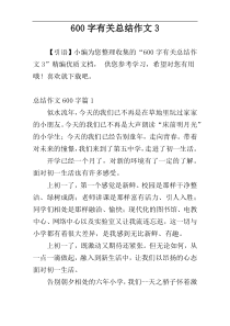 600字有关总结作文3