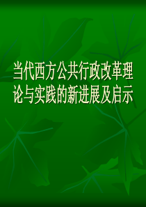 西方行政改革理论