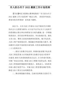 2022最新市人防办关于工作计划范例