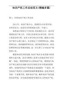 知识产权工作总结范文(精编多篇)