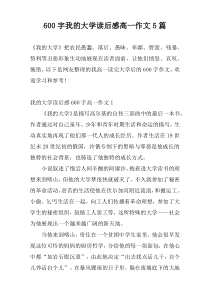 [600字]我的大学读后感高一作文5篇