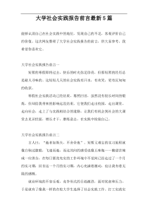大学社会实践报告前言新编5篇