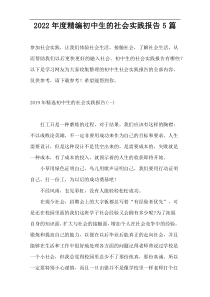 2022年度精编初中生的社会实践报告5篇