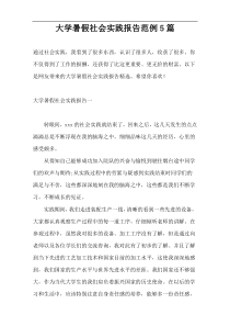 大学暑假社会实践报告范例5篇