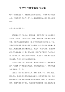 中学生社会实践报告5篇