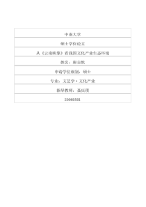 从《云南映象》看我国文化产业生态环境