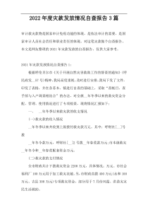 2022年度灾款发放情况自查报告3篇