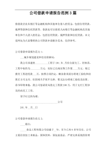 公司借款申请报告范例3篇