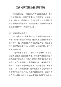 团的光辉历程心得感想精选