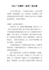 2022“石榴籽一家亲”观后感