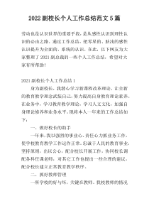 2022副校长个人工作总结范文5篇