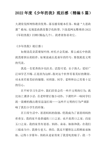 2022年度《少年的我》观后感（精编5篇）