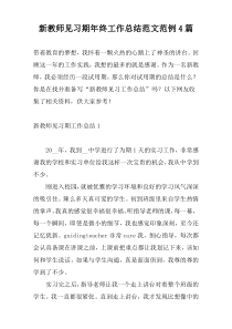 新教师见习期年终工作总结范文范例4篇