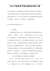 2022年度经典节能自查报告范例5篇