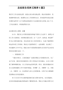 总结报告范例【推荐5篇】