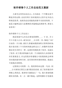 软件销售个人工作总结范文最新