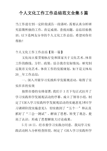 个人文化工作工作总结范文全集5篇