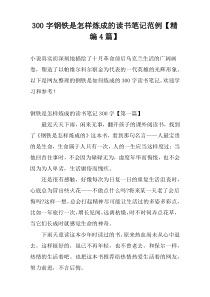 300字钢铁是怎样炼成的读书笔记范例【精编4篇】