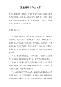 致敬清明节作文5篇