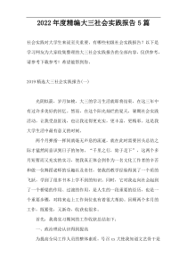 2022年度精编大三社会实践报告5篇
