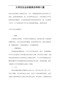大学生社会实践报告样例5篇