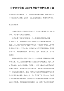 关于社会实践2022年度报告范例汇聚5篇